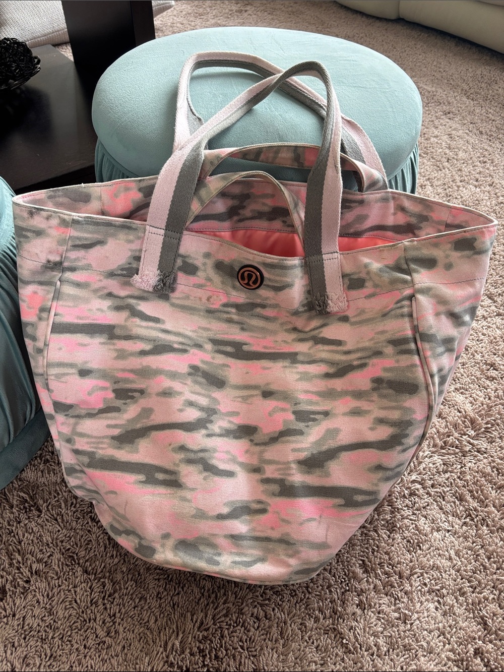Lululemon Pink Camo Gym Bag